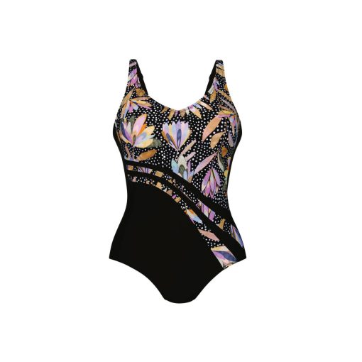 Anita Dirban fekete-virágos protézis tartó fürdőruha