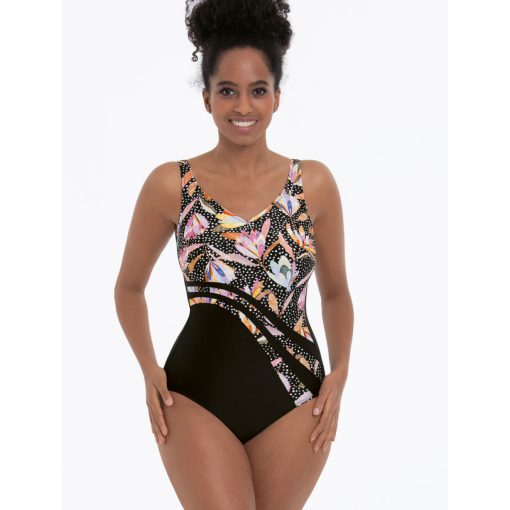 Anita Dirban fekete-virágos protézis tartó fürdőruha